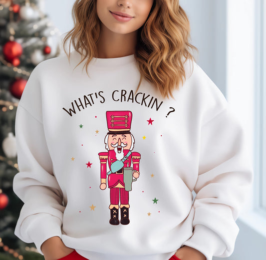 What's Crackin Nutcracker Bougie Christmas Crewneck Sweatshirt