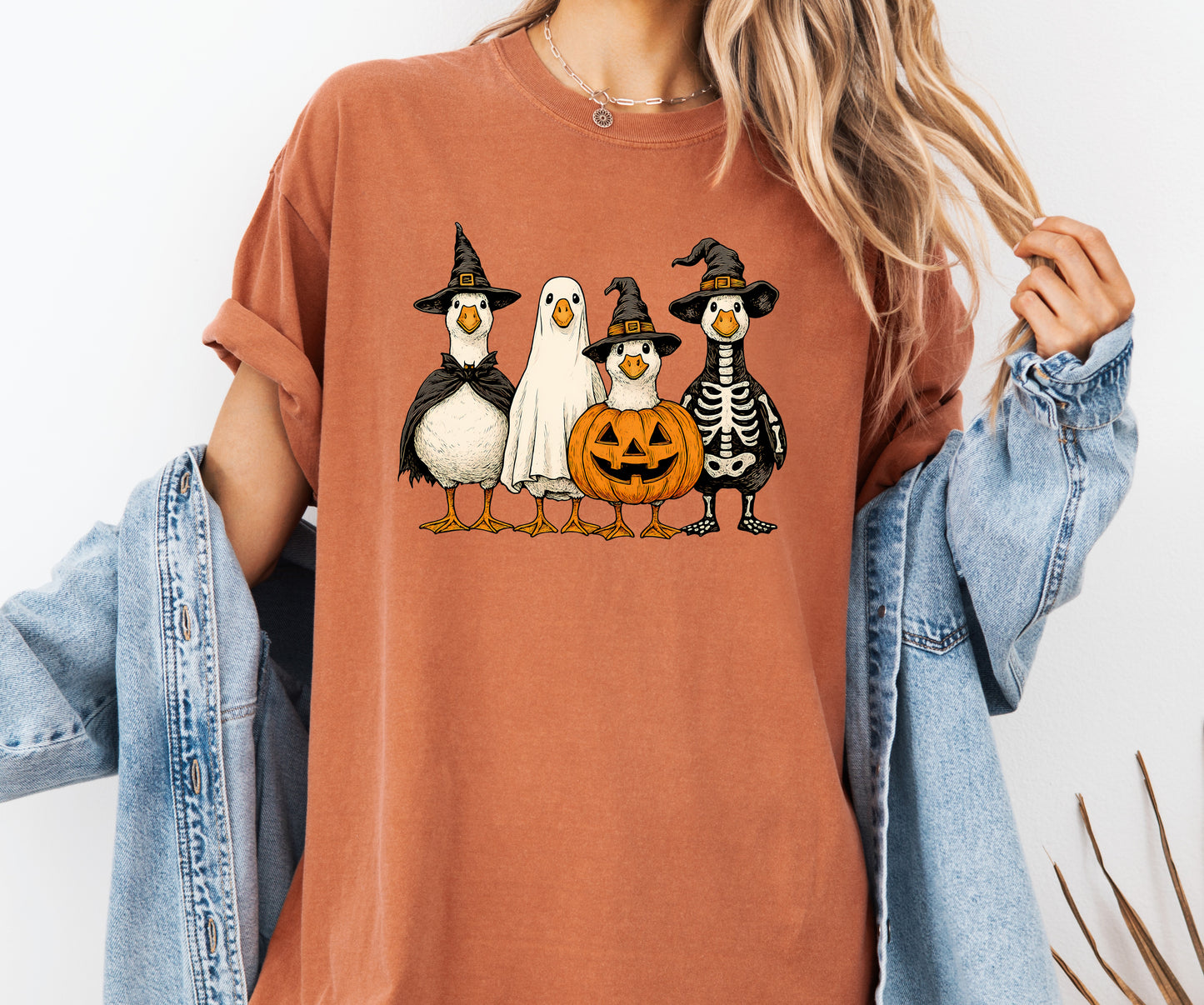 Cute Halloween Goose Comfort Colors® T-shirt, Halloween Geese Tee, Trendy Halloween Shirt (Copy)