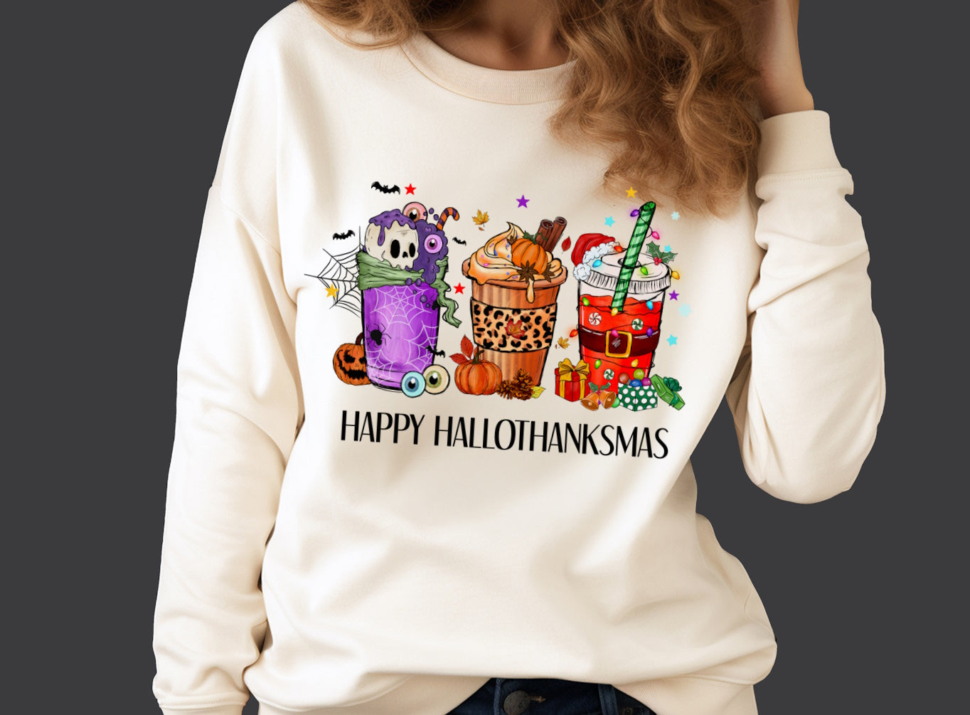 Happy Hallothanksmas Crewneck Sweatshirt