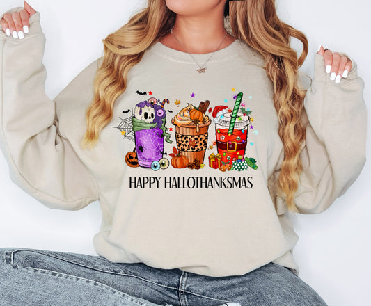 Happy Hallothanksmas Crewneck Sweatshirt