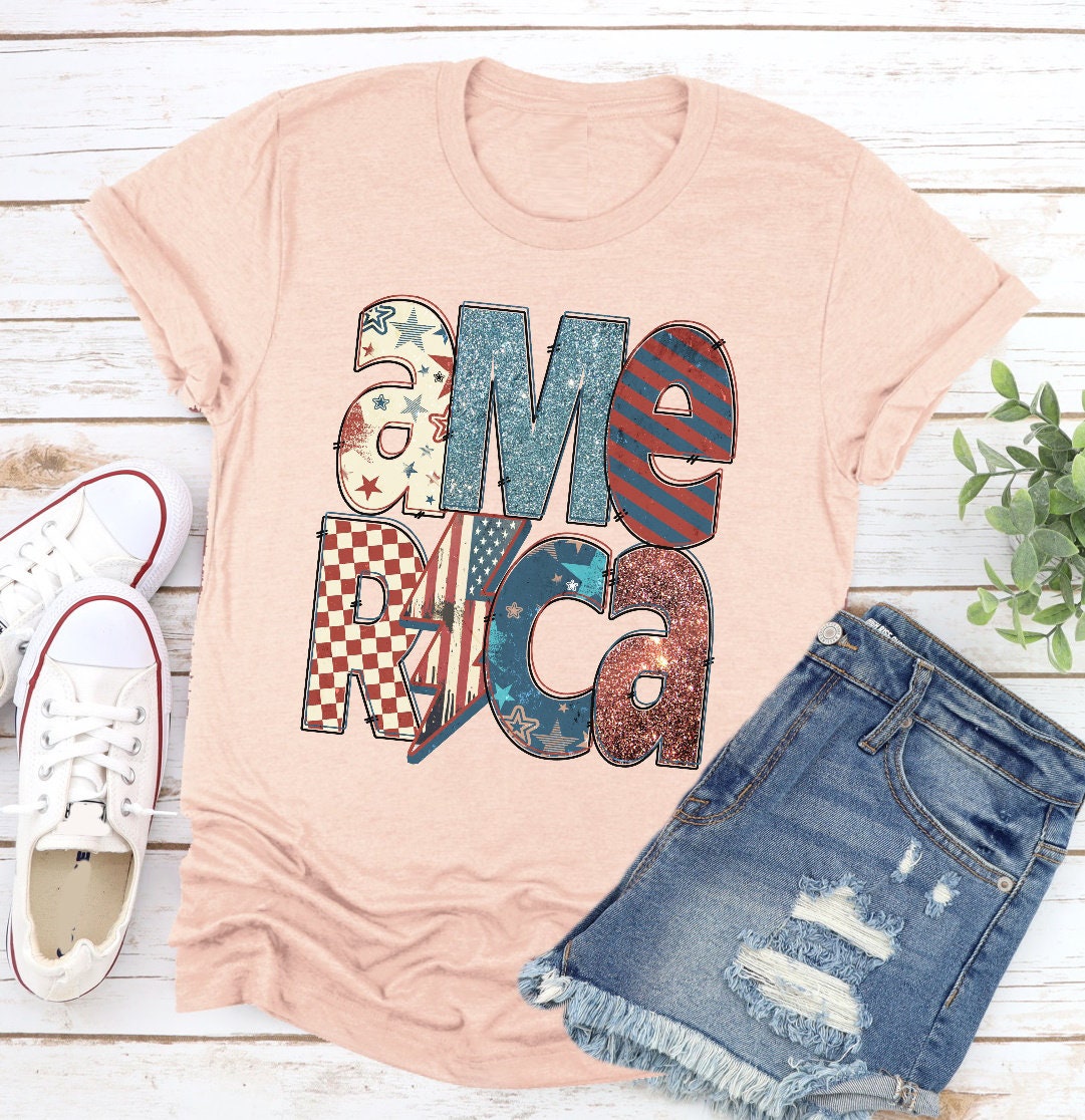 America Retro Tee, USA Americana Shirt, 4th Of July American Unisex Novelty T-Shirt