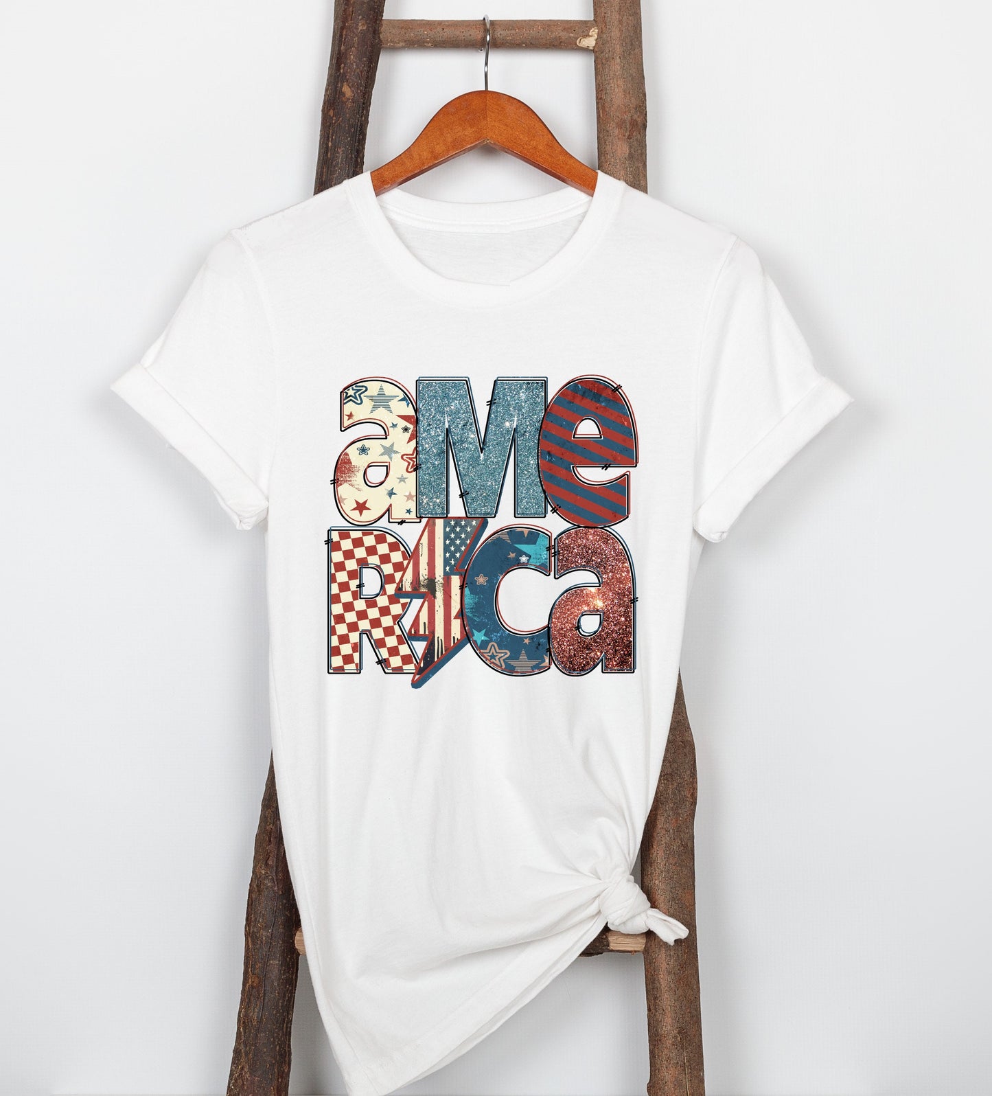 America Retro Tee, USA Americana Shirt, 4th Of July American Unisex Novelty T-Shirt