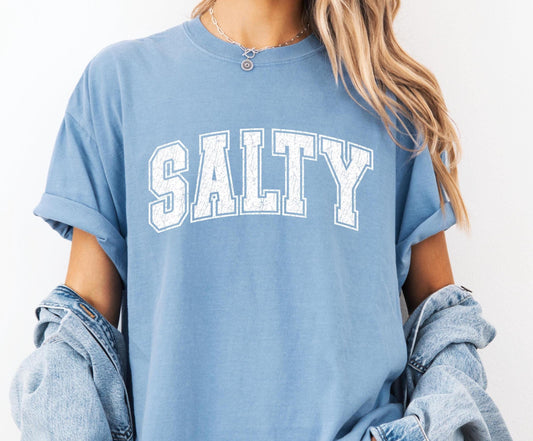 Salty Comfort Colors® T-shirt, Cute Summer Shirt for Women, Trendy Beach T-shirt, Preppy Tee