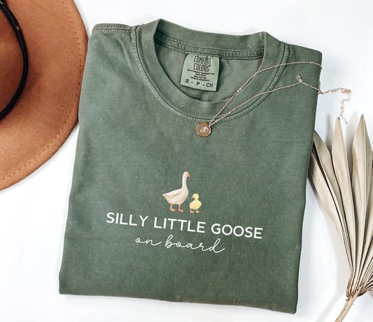 Silly Goose On Board Comfort Colors® Shirt, Pregnancy Announcement T-shirt, Baby Reveal Tee, Baby Shower Shirt, Mom To Be Gift