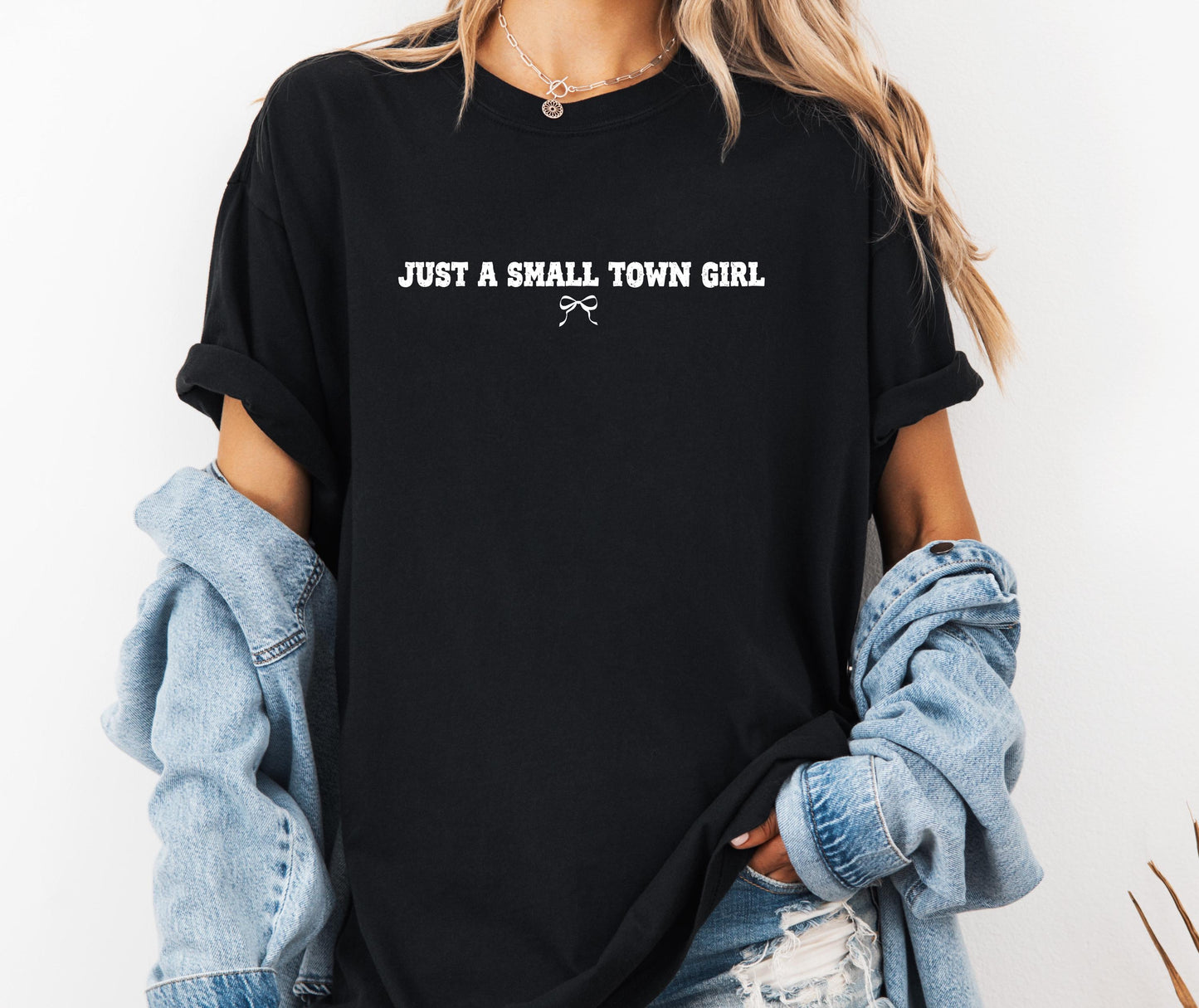 Just A Small Town Girl Comfort Colors® Shirt – Minimalist Country Graphic Tee, Southern Style Gift for Her, Country Music Concert T-shirt