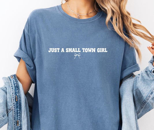 Just A Small Town Girl Comfort Colors® Shirt – Minimalist Country Graphic Tee, Southern Style Gift for Her, Country Music Concert T-shirt