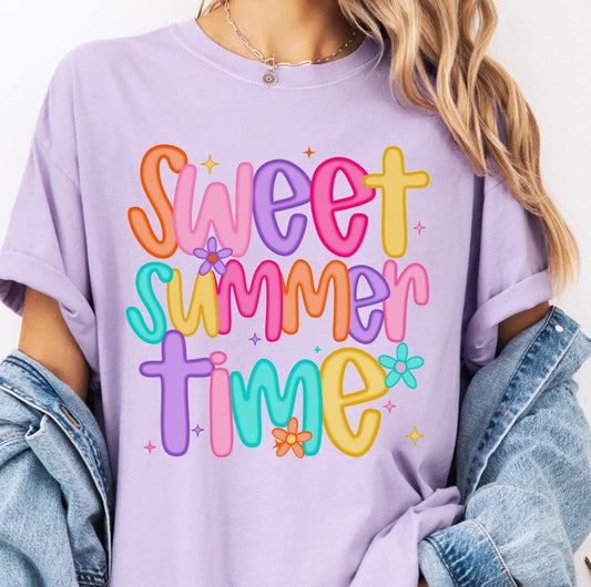 Sweet Summer Time Comfort Colors® T-shirt, Cute Summer Shirt for Women, Trendy Beach T-shirt, Beach Cover Up