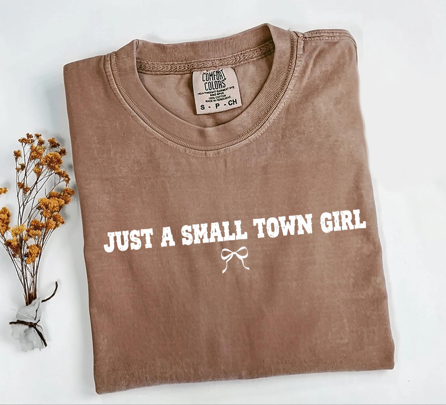 Just A Small Town Girl Comfort Colors® Shirt – Minimalist Country Graphic Tee, Southern Style Gift for Her, Country Music Concert T-shirt