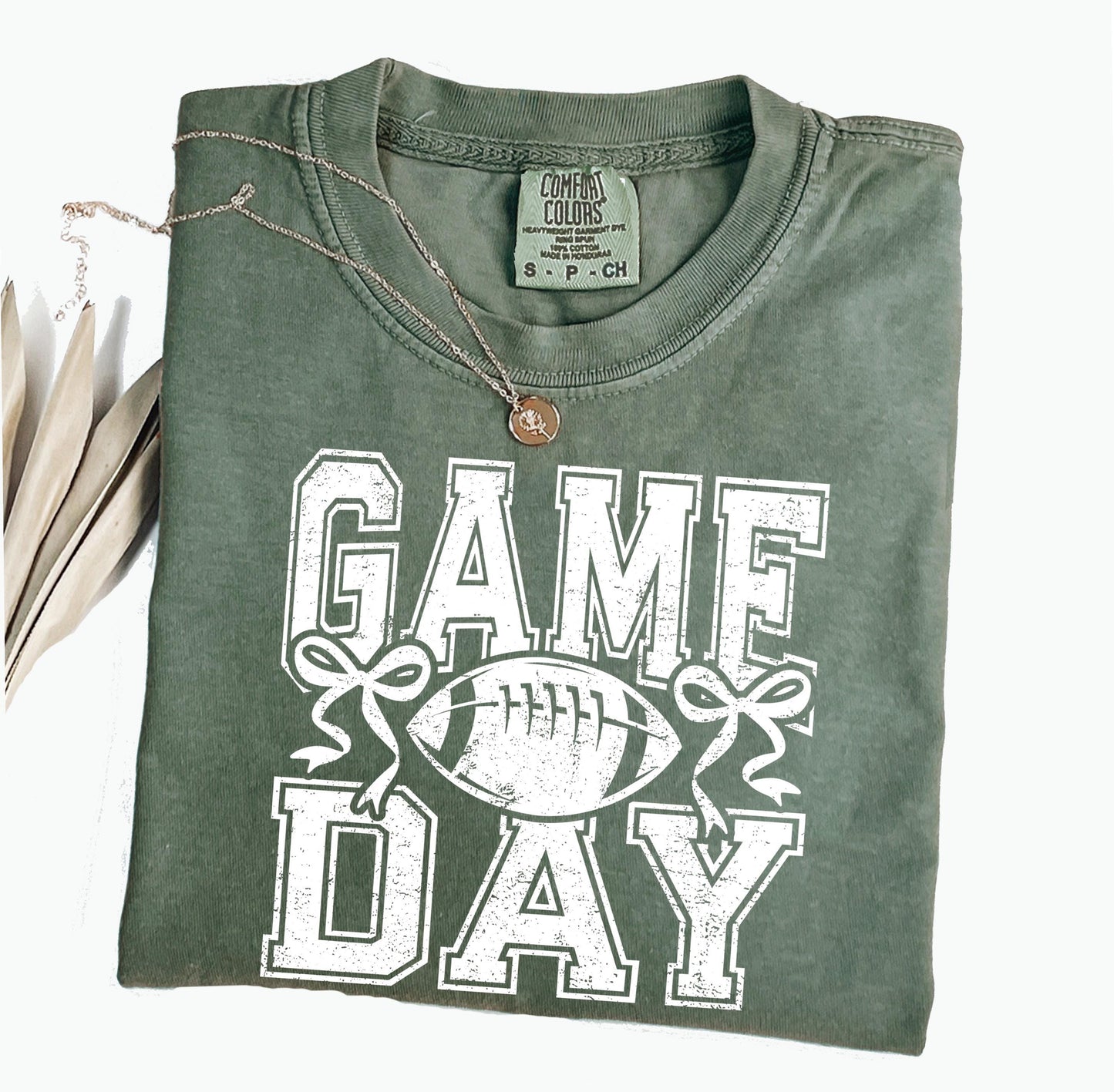 Game Day Bow Varsity Comfort Colors® Shirt, Football Tee, Simple Sporty Tshirt for Game Lovers, Football Tee, Baseball Shirt, Hockey Tshirt