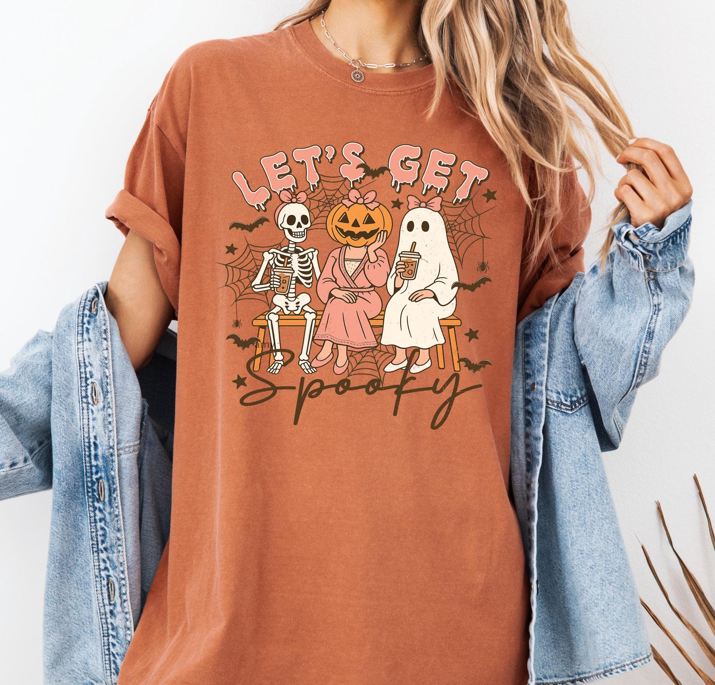 Get Spooky Comfort Colors® T-shirt, Trendy Halloween Tee, Cute Girly Graphic TShirt, Fall Party Shirt