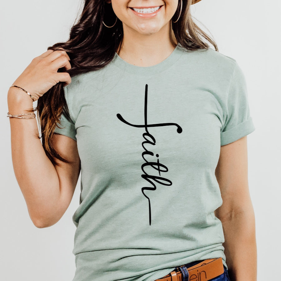 Faith Cross Christian Unisex Tee Novelty T-Shirt