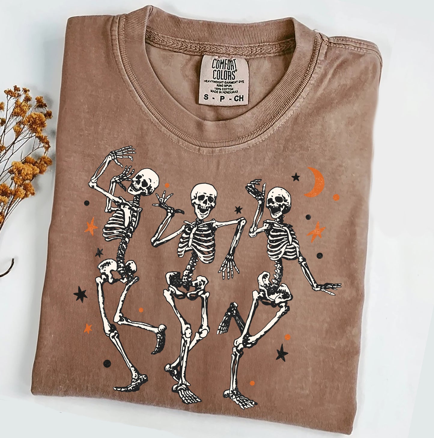Dancing Skeletons Comfort Colors® T-shirt, Cute Halloween Tee, Trendy Halloween Shirt