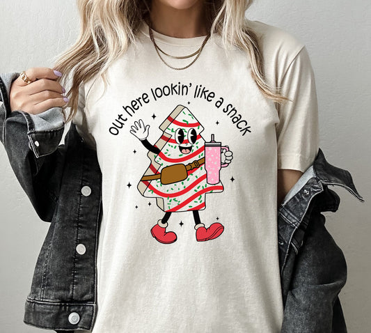 Out Here Looking Like A Snack Funny Christmas Shirt