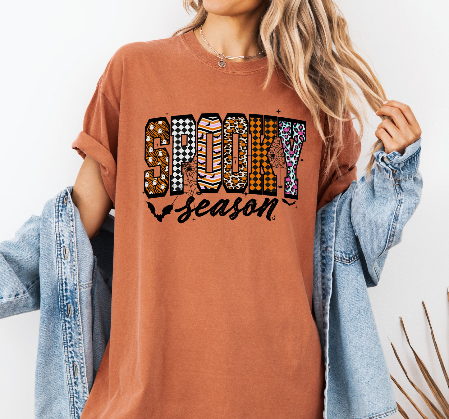 Spooky Season Comfort Colors® T-shirt, Retro Trendy Halloween Tee, Cute Girly Graphic TShirt, Fall Party Shirt