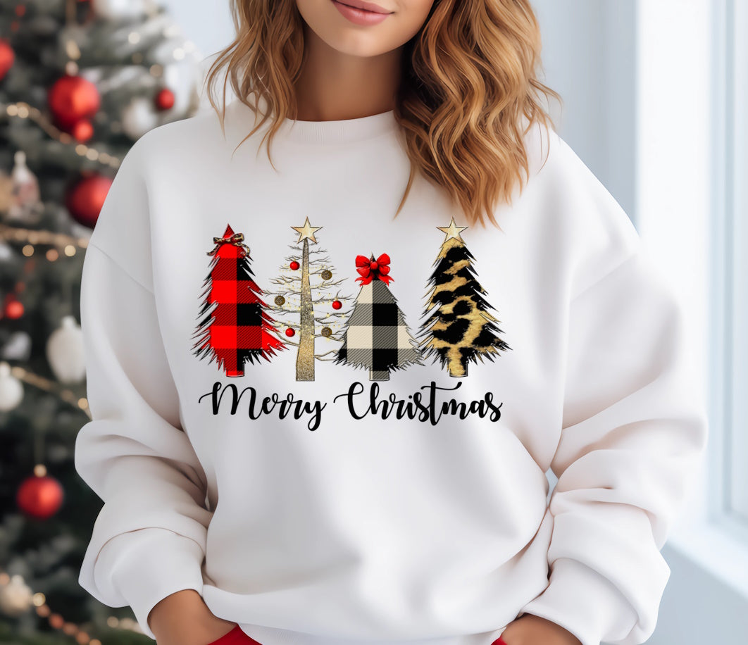 Wild Trees Merry Christmas Crewneck Sweatshirt
