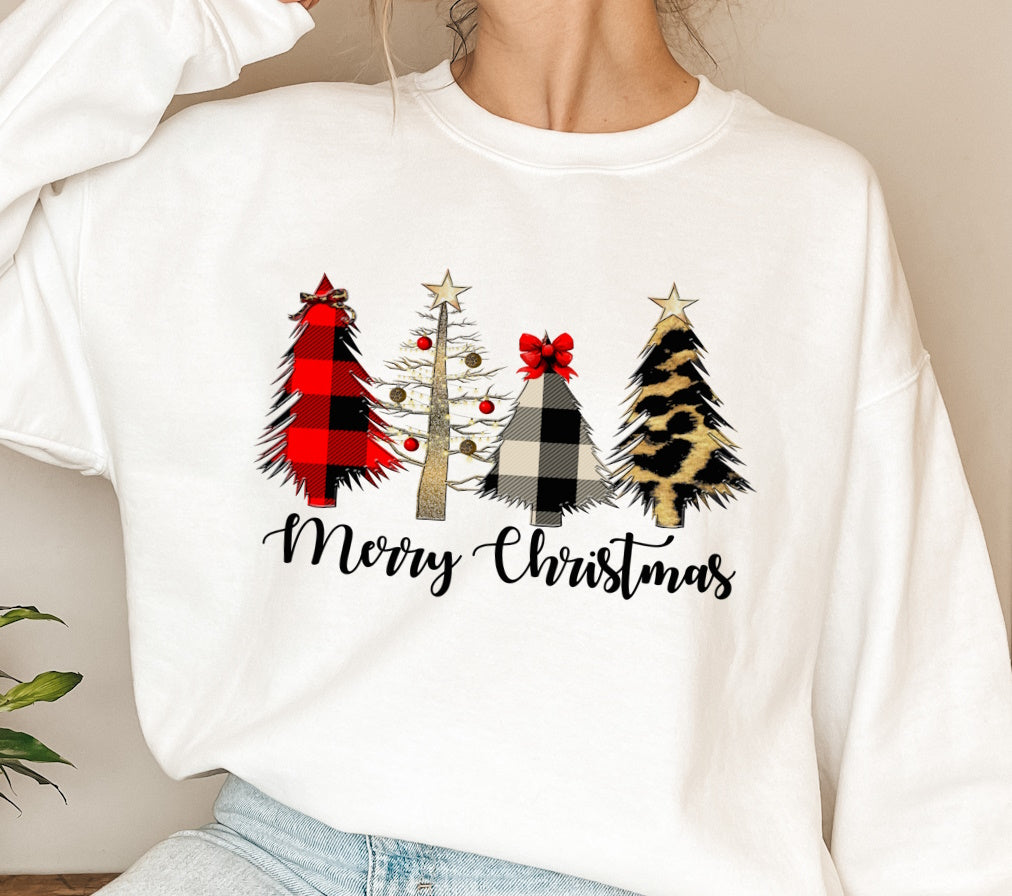 Wild Trees Merry Christmas Crewneck Sweatshirt