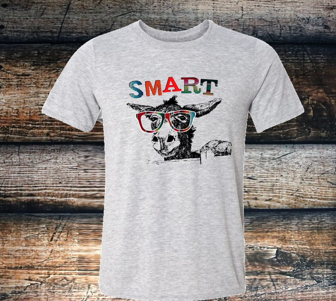 Smart Donkey Funny Novelty Graphic Unisex Graphic Tee T-Shirt