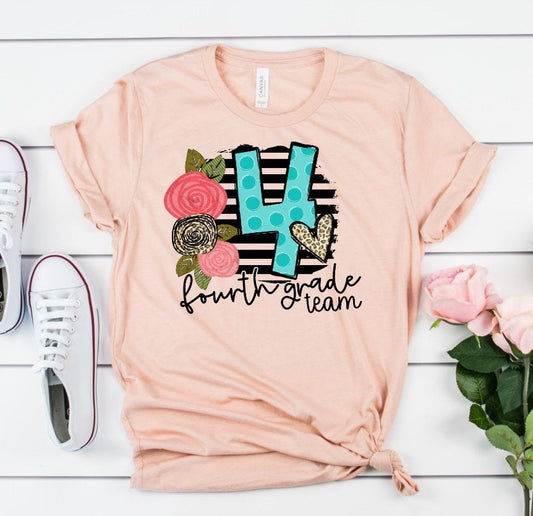 4th Grade Team Back To School Fourth Grade Teacher Novelty T-Shirt