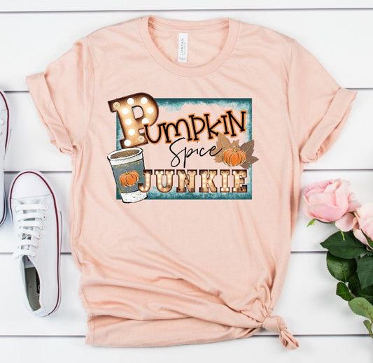 Pumpkin Spice Junkie Bella Canvas Fall Autumn Novelty T-Shirt