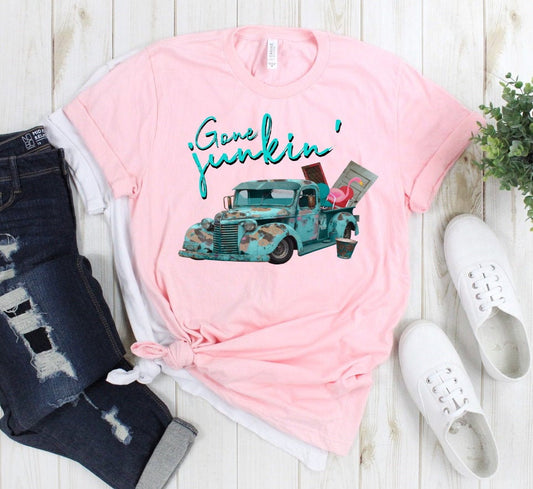 Gone Junkin Garage Sale Picker Picking Junking Vintage Truck Novelty T-Shirt