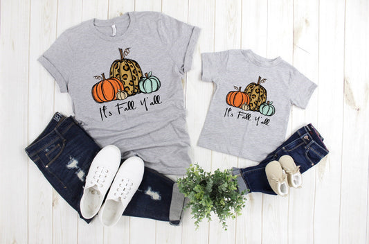 It's Fall Y'all Pumpkin Fall Autumn Hay Ride Orchard Adult Kids Toddler Baby Shirt