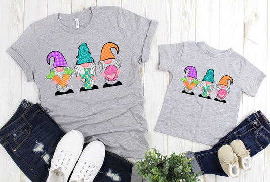 Easter Gnomes Valentine Gnome Cross Easter Egg Carrot Love Adult Kids Toddler Baby Shirt
