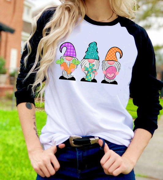 Gnomes Easter Egg Cross Fun Easter Adult Kids Unisex Tee Raglan shirt
