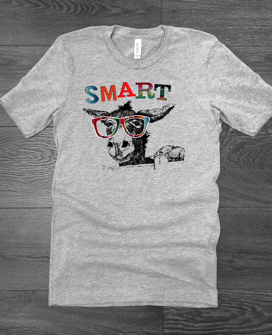Smart Donkey Funny Novelty Graphic Unisex Graphic Tee T-Shirt