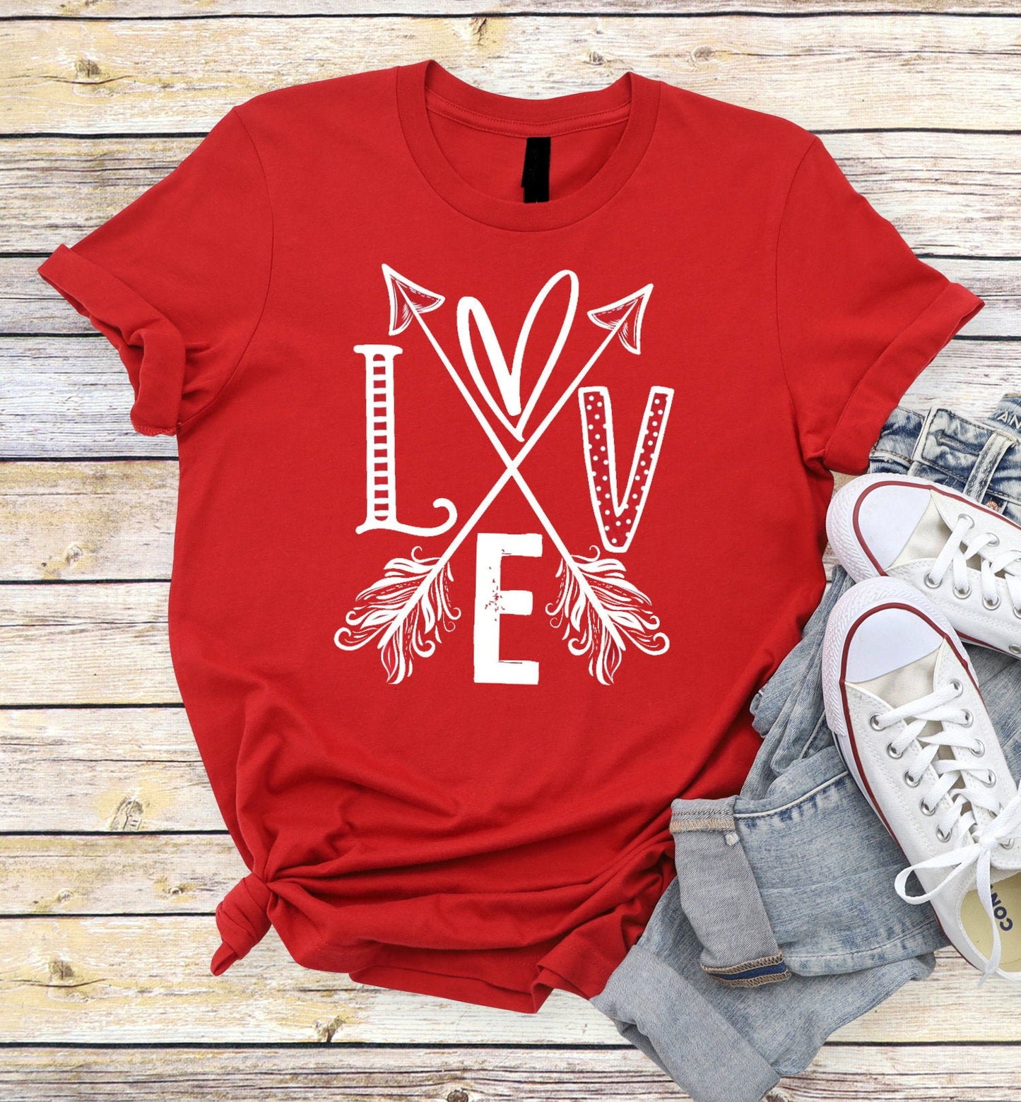 Valentines Love Arrows Hearts Valentine's Day Novelty T-Shirt
