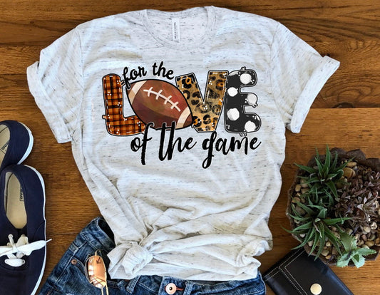 For the Love Of The Game Women's Fall Football Shirt Unisex Graphic Tee T-Shirt Crew or V Neck