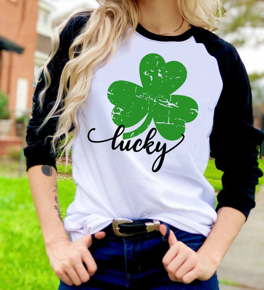 Lucky Clover Shamrock St Patty's Day Shamrock St Patrick's Day Tee Raglan shirt