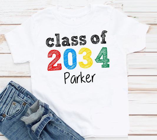 Kids Grow With Me Class of Back to School Class of Personalized Shirt - ANY YEAR