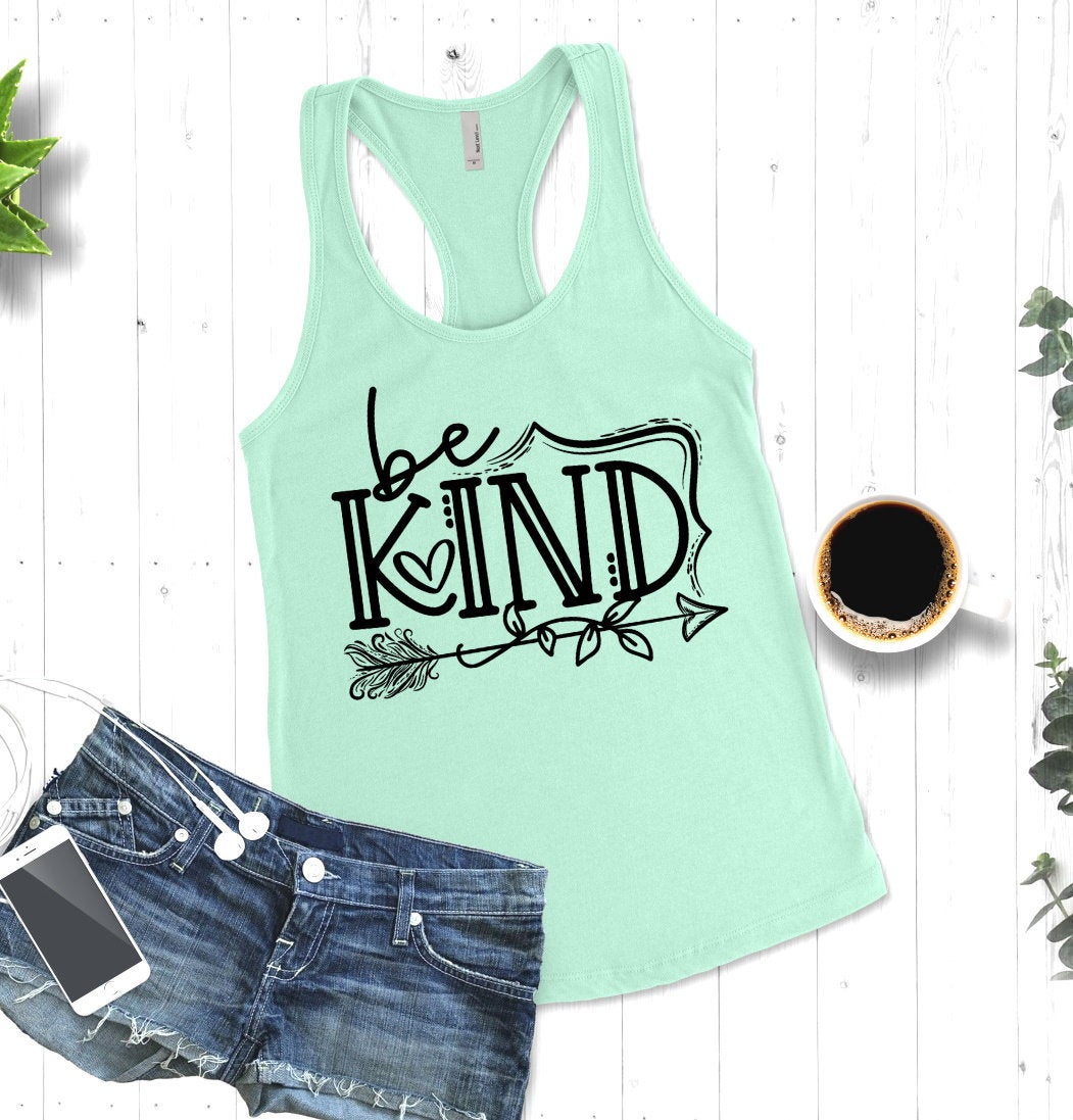 Be Kind, Inspirational Message, Motivational, Arrow, Teacher Positive Message Woman's Novelty Tank Top T-Shirt