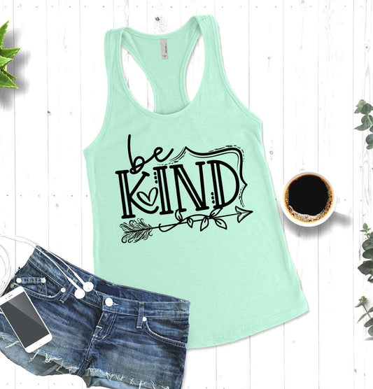 Be Kind, Inspirational Message, Motivational, Arrow, Teacher Positive Message Woman's Novelty Tank Top T-Shirt