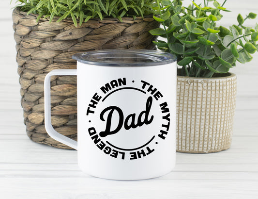 Dad Travel Mug, The Man The Myth The Legend Sayings Father's Day Mug, Dad Travel Cup, Coffee Stainless Steel Mug