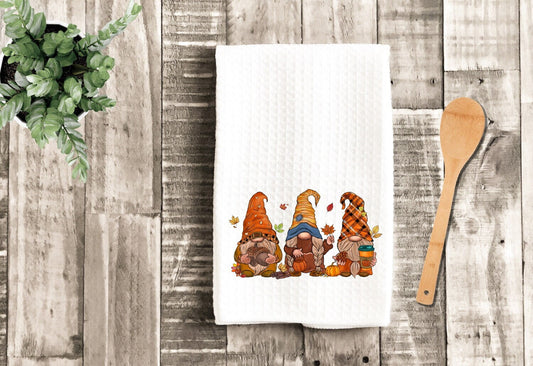 Fall Gnomes Pumpkin Dish Towel - Autumn Gnome Tea Towel Kitchen Decor - New Home Gift Farm Decorations house Towel