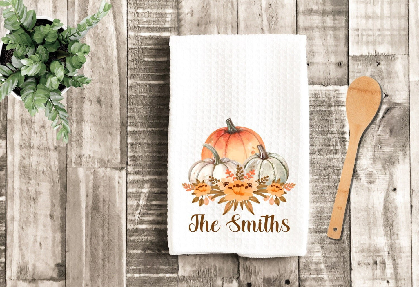 Watercolor Pumpkins Thanksgiving Dish Towel - Fall Pumpkin Tea Towel Kitchen Decor - New Home Gift Farm Decorations house Towel