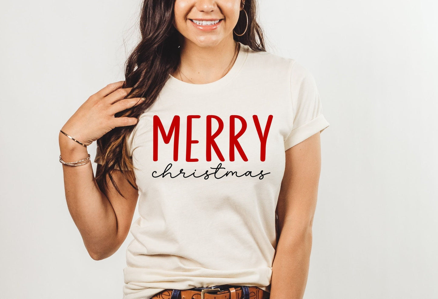 Merry Christmas Shirt , Merry Christmas Simple Tee, Cute Christmas Novelty T-Shirt