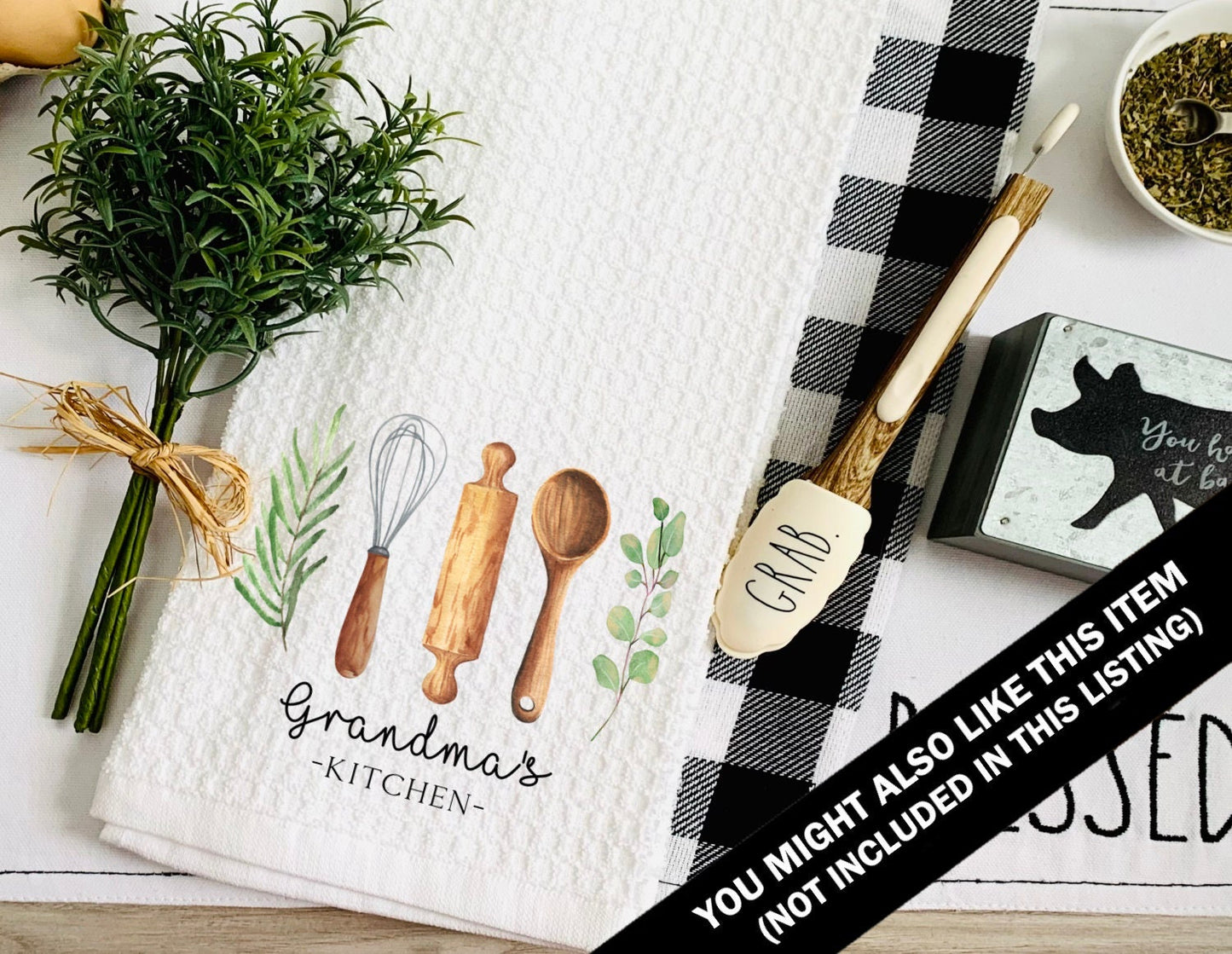 Personalized Made With Love Linen Apron, Custom Kitchen Cooking Apron Grandma Gigi Gift Personalized Apron, Gifts for Mom, Mimi's Kitchen
