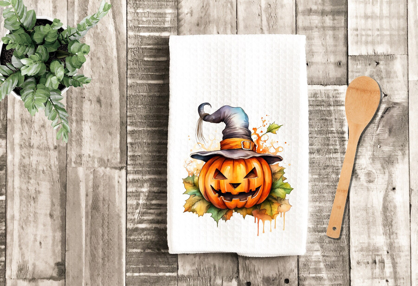 Halloween Spooky Pumpkin Dish Towel - Autumn Jack O Lantern Tea Towel Kitchen Decor - New Home Gift Farm Decorations house Towel