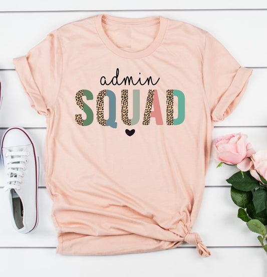 Admin Squad Back To School Leopard Print Unisex T-Shirt