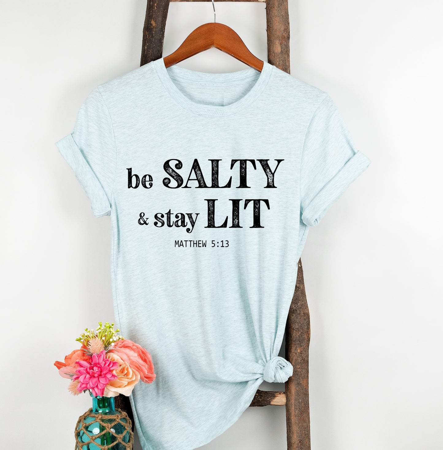 Be Salty And Stay Lit Christian T-shirt, Christian Gift, Retro Jesus Tee