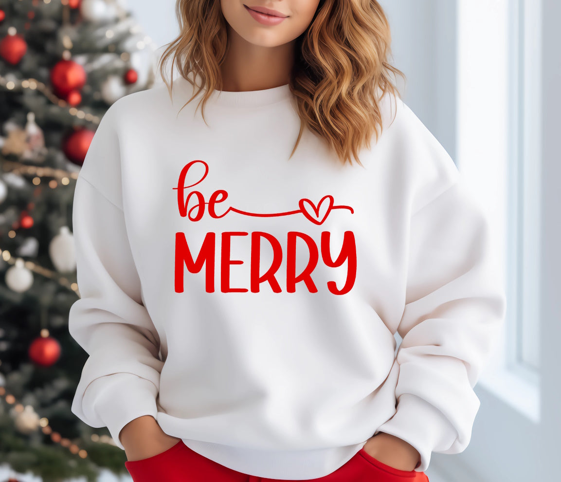 Be Merry Crewneck Christmas Sweatshirt