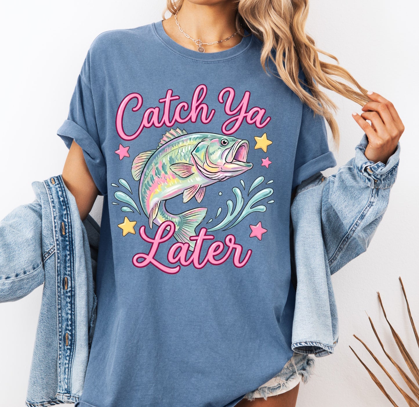 Catch Ya Later Comfort Colors® T-shirt, Preppy Fish Shirt for Women, Trendy Beach T-shirt, Beach Cover Up (Copy)
