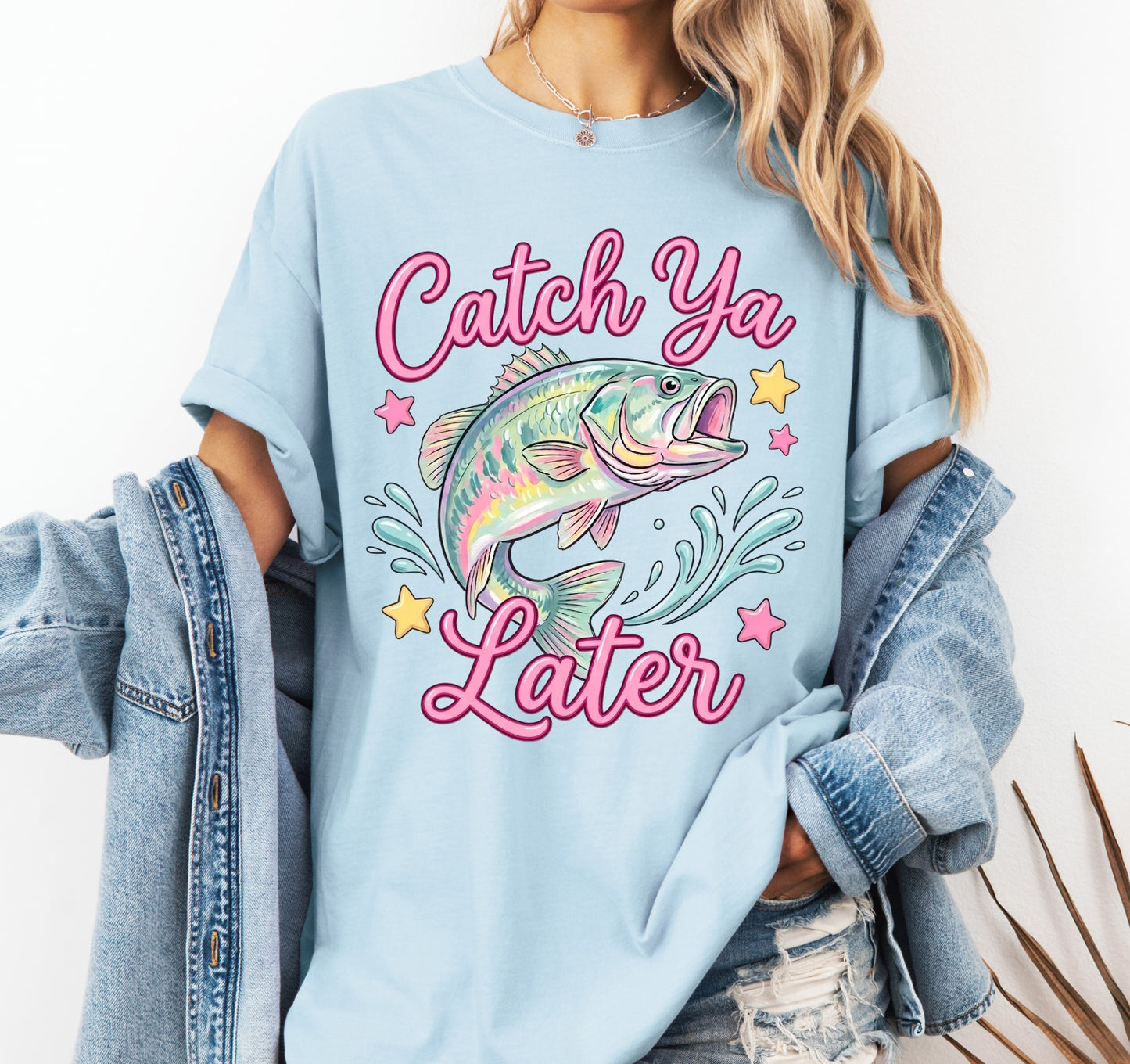 Catch Ya Later Comfort Colors® T-shirt, Preppy Fish Shirt for Women, Trendy Beach T-shirt, Beach Cover Up (Copy)