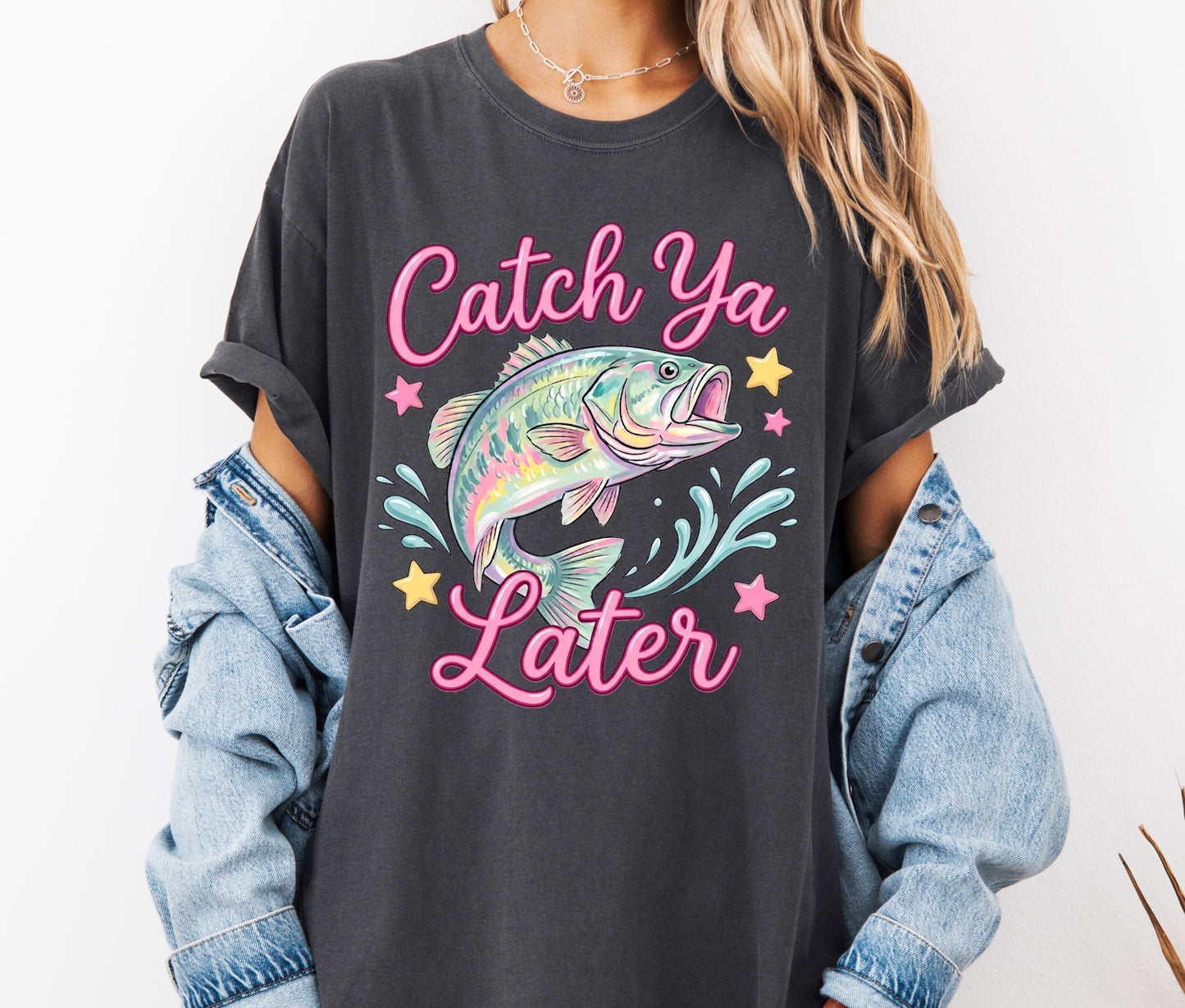 Catch Ya Later Comfort Colors® T-shirt, Preppy Fish Shirt for Women, Trendy Beach T-shirt, Beach Cover Up (Copy)