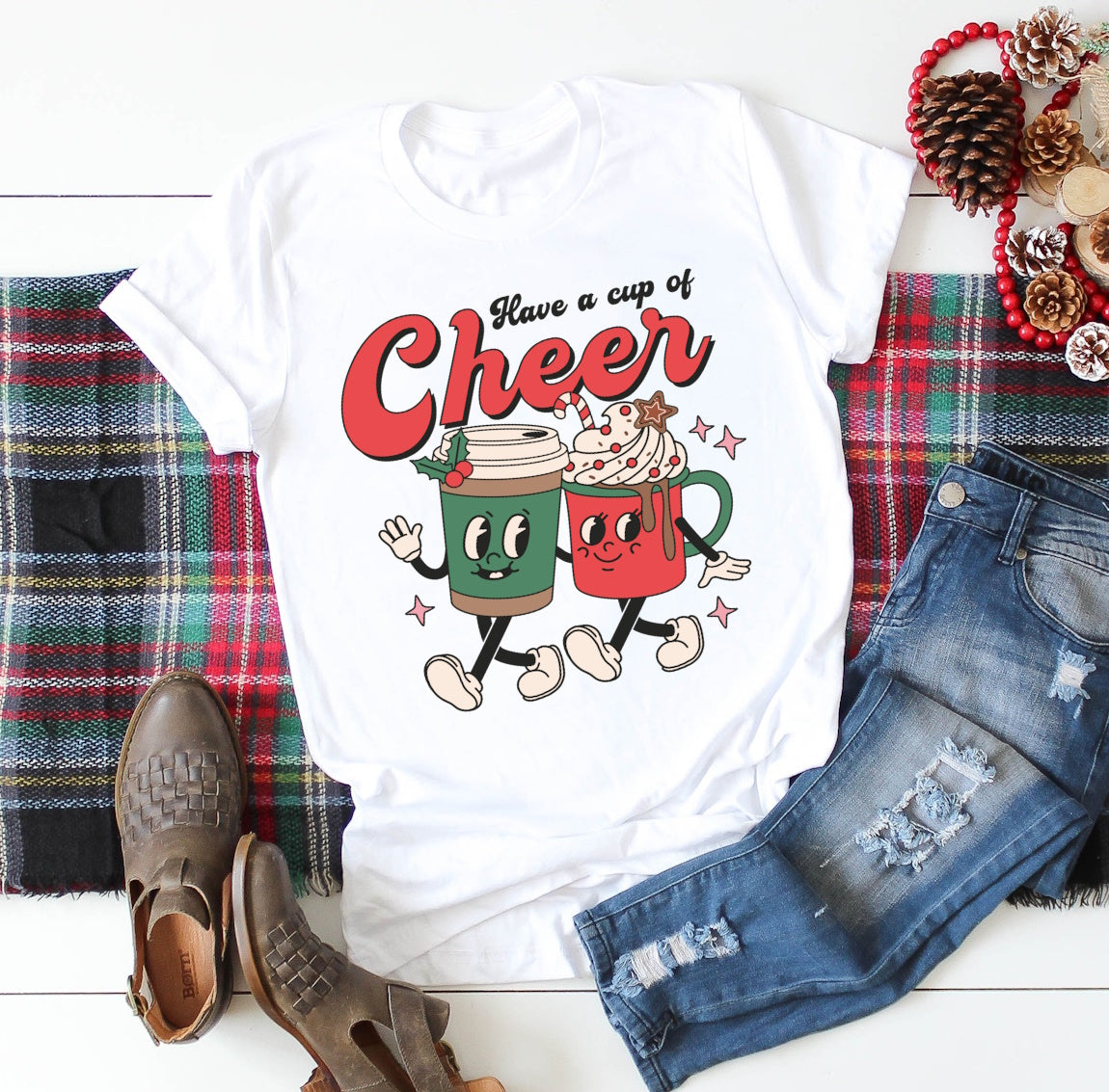 Cup Of Holiday Cheer Retro Christmas Shirt