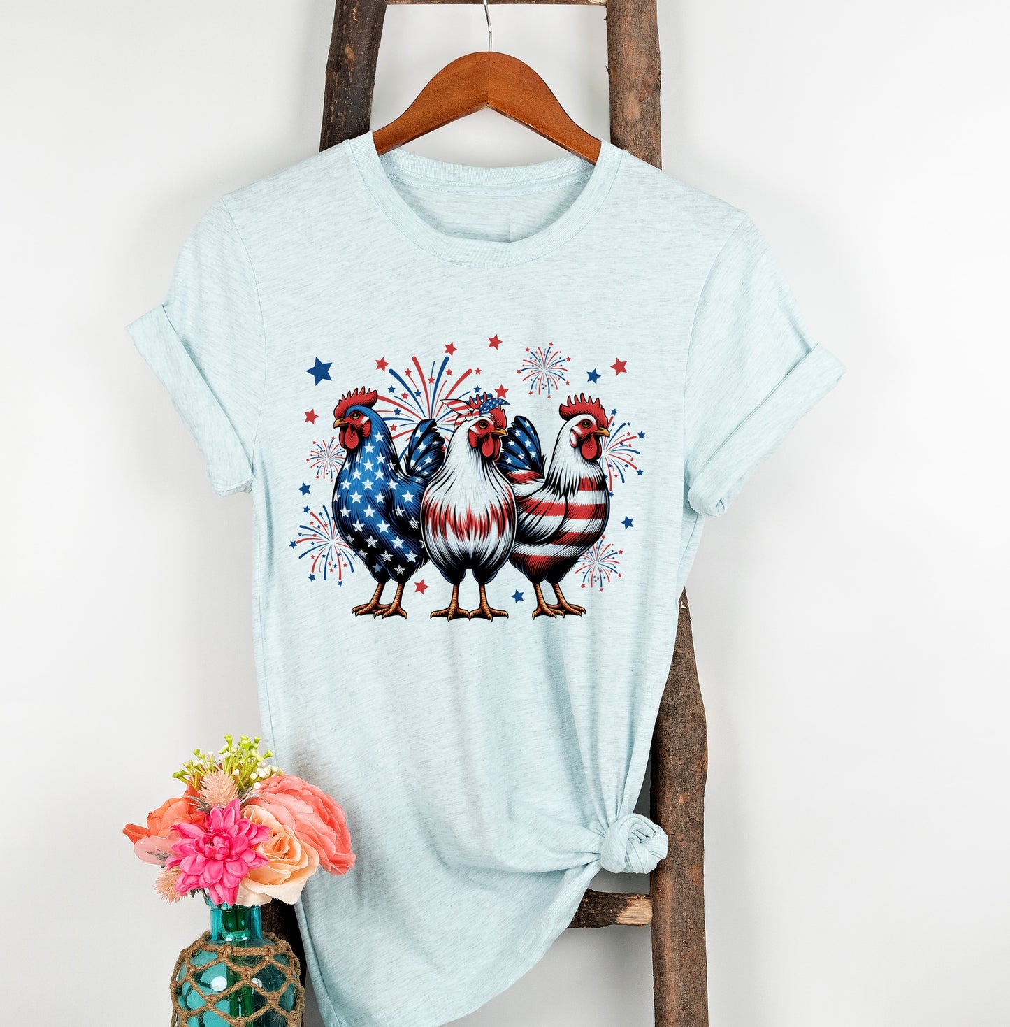 Patriotic Chickens 4th of July T-shirt