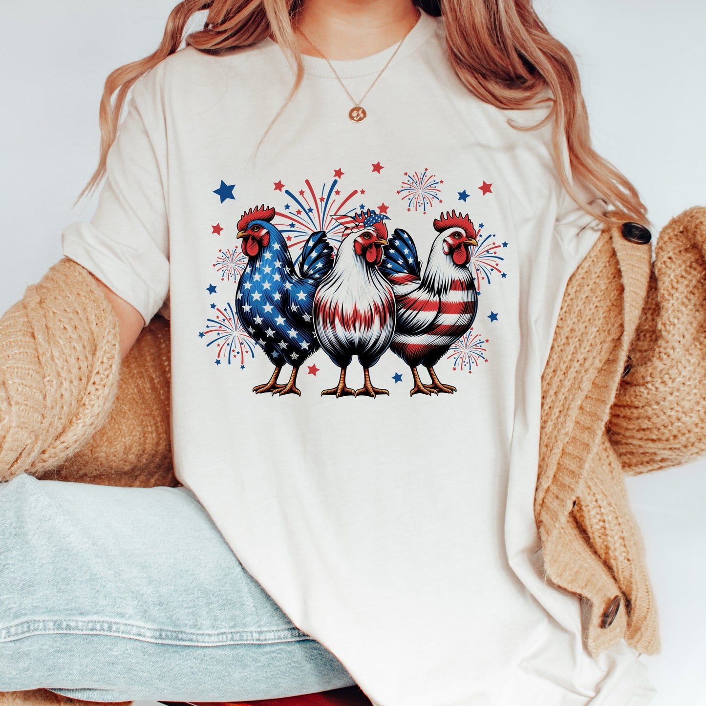 Patriotic Chickens 4th of July T-shirt