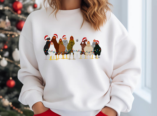 Christmas Chickens Crewneck Sweatshirt